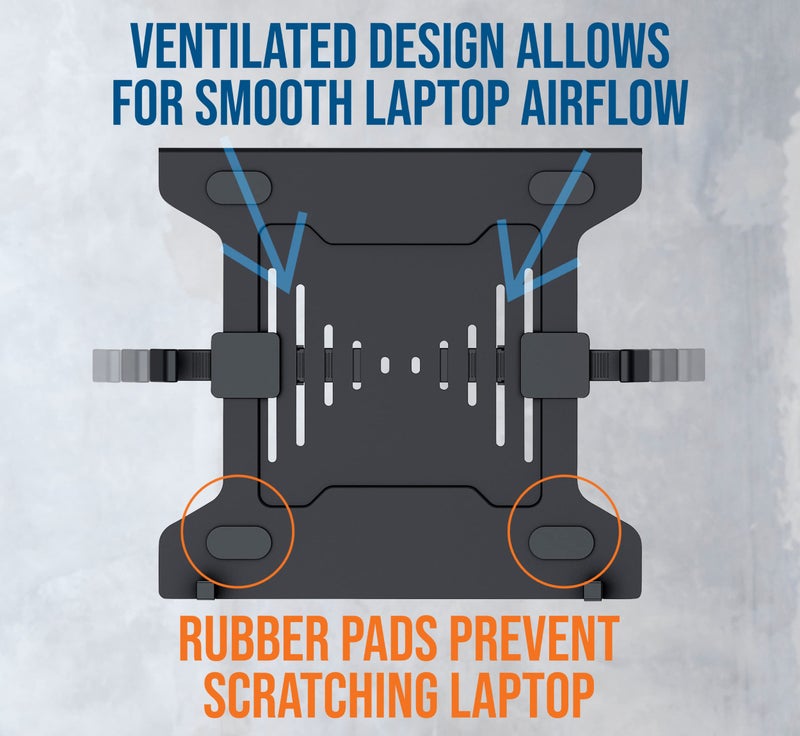 MANHATTAN Laptop Vesa Mount Tray - Heavy Duty and Fully Adjustable Laptop Holder Attachment - Fits Notebook with Width up to 17 in, Lifetime Mfg Warranty, Monitor Mount/Stand Sold Separately â€“ 461498 - Image 3